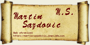 Martin Sazdović vizit kartica